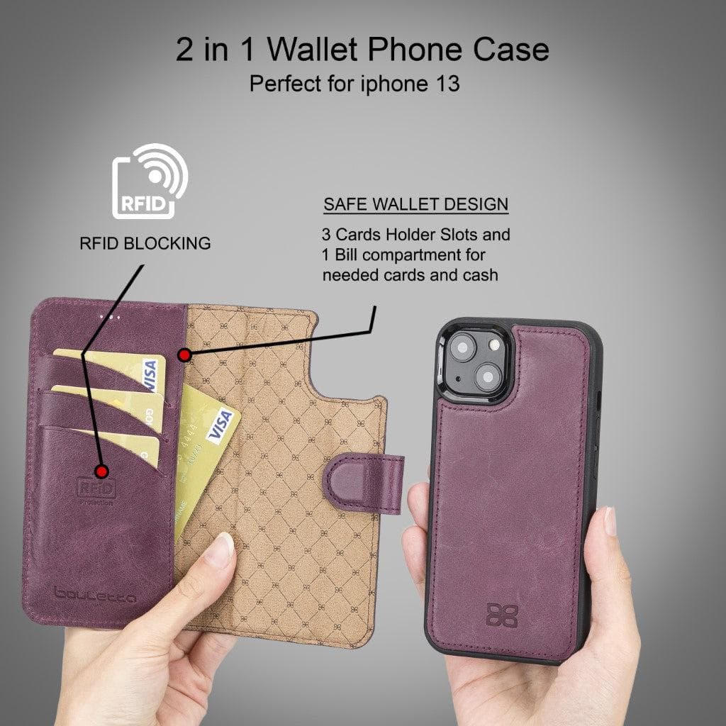 Magic iPhone 13 Pro Max Leather Detachable Wallet Case