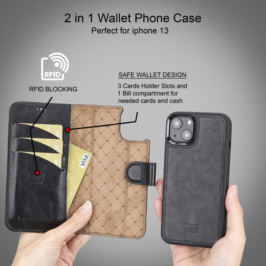 Magic iPhone 13 Pro Max Leather Detachable Wallet Case