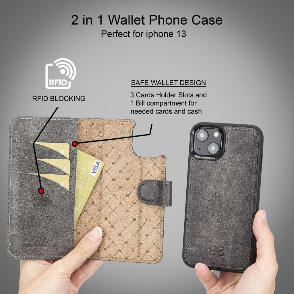 Magic iPhone 13 Pro Max Leather Detachable Wallet Case