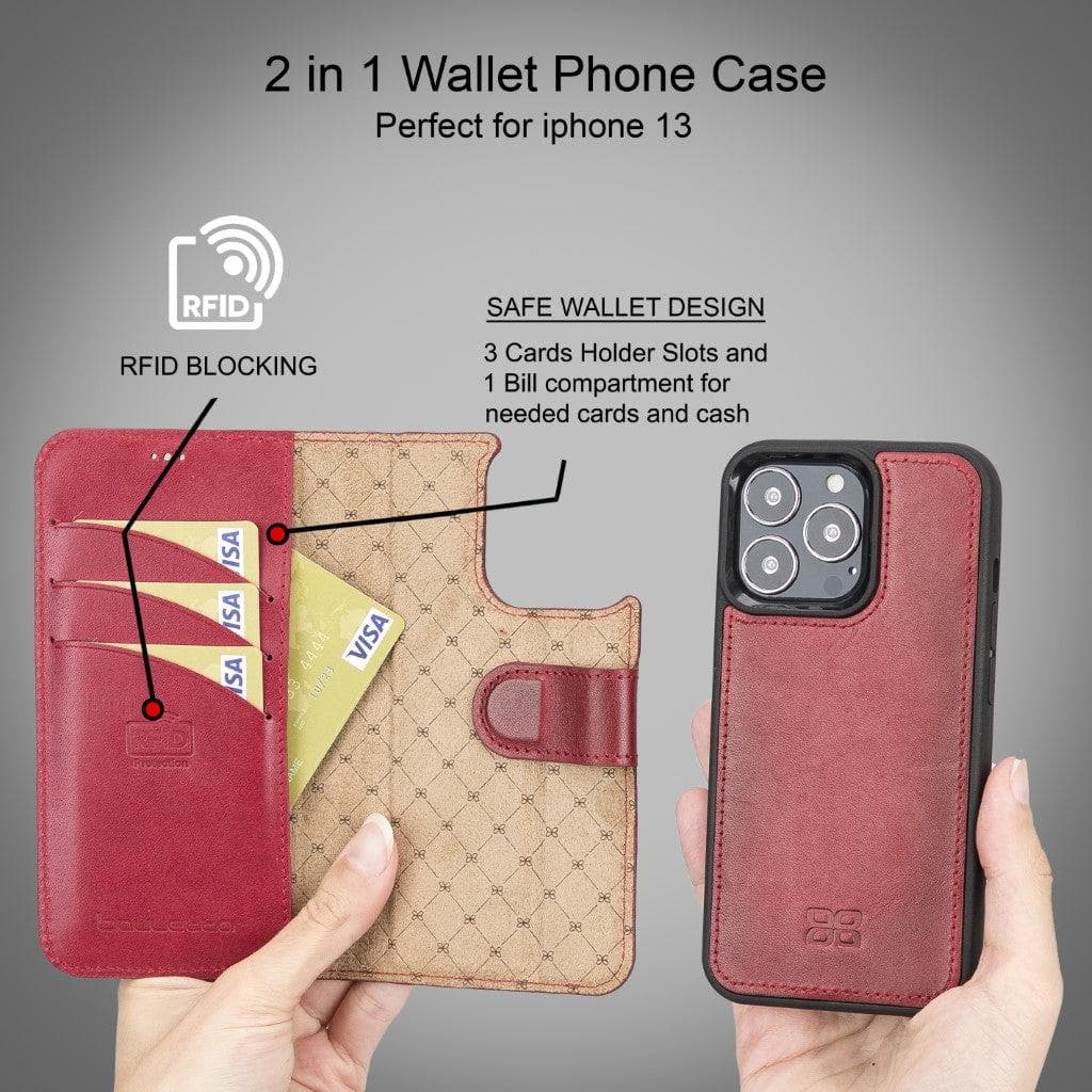 Magic iPhone 13 Pro Max Leather Detachable Wallet Case