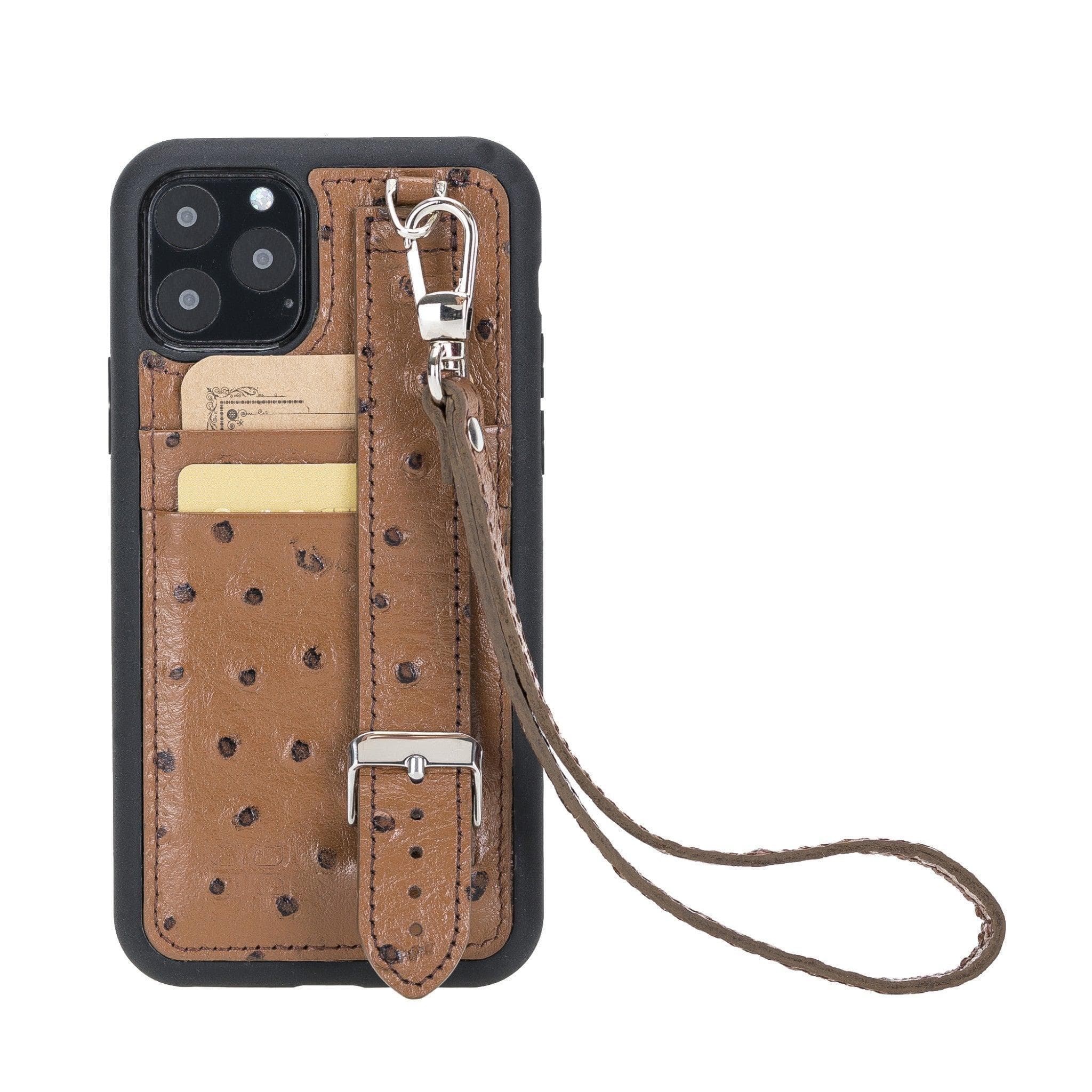 Flex Cover Leather iPhone 11 Pro Max Case with Card Holder & Hand Strap