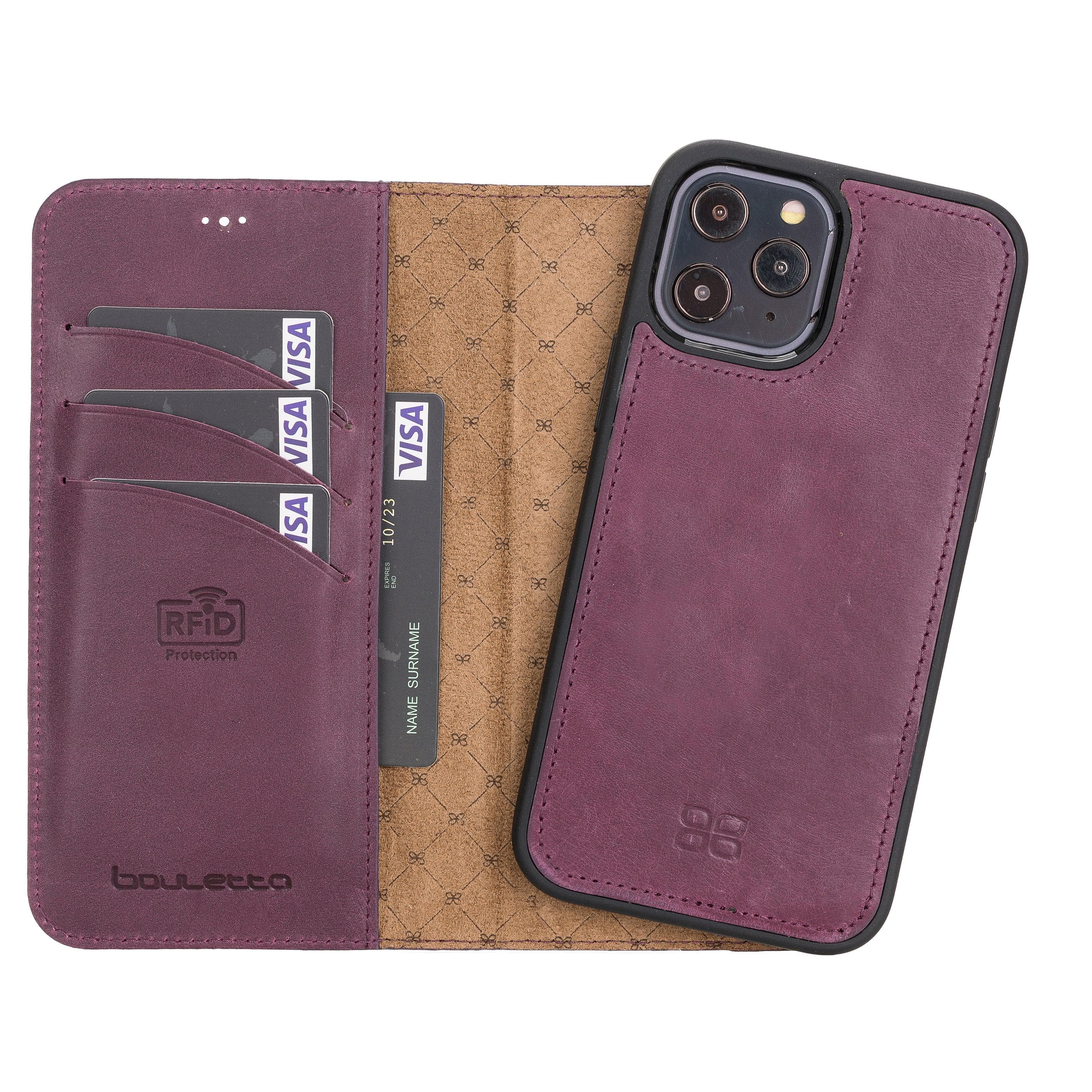 Magic iPhone 12 / 12 Pro Leather Detachable Wallet Case