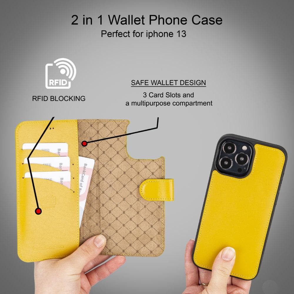 Magic iPhone 13 Pro Max Colorful Leather Detachable Wallet Case
