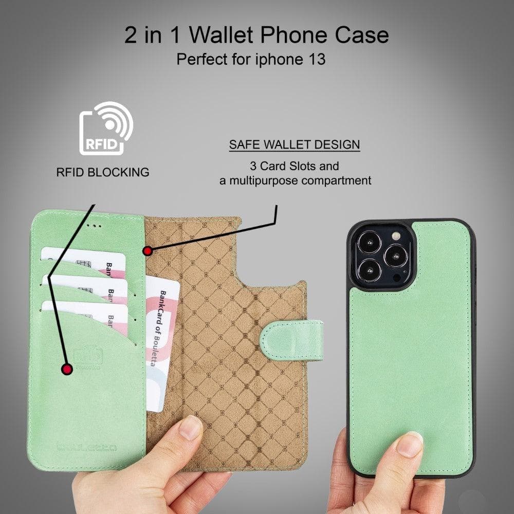 Magic iPhone 13 Pro Max Colorful Leather Detachable Wallet Case