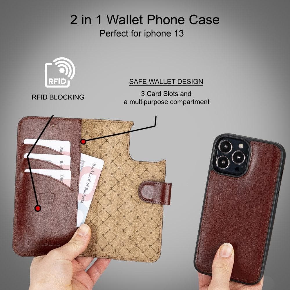 Magic iPhone 13 Pro Max Colorful Leather Detachable Wallet Case