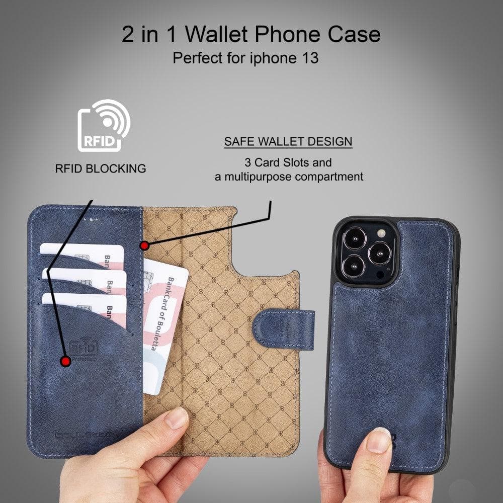 Magic iPhone 13 Pro Max Colorful Leather Detachable Wallet Case