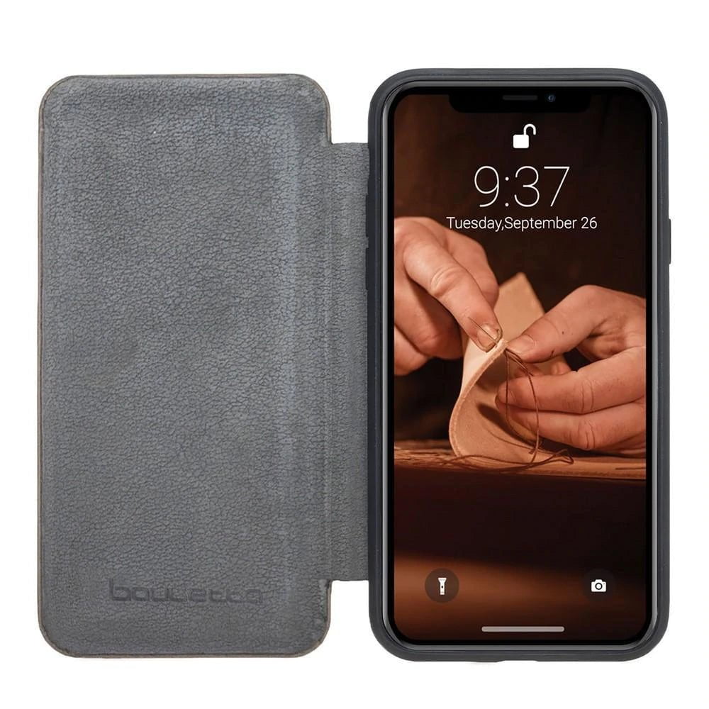 Slim Fit Book iPhone X / XS Leather Wallet Case