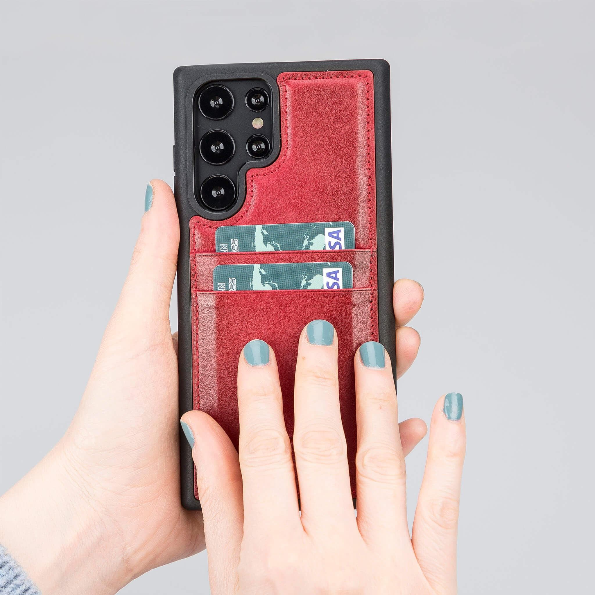Flex Cover Leather Samsung Galaxy S23 Ultra Case with Card Holder