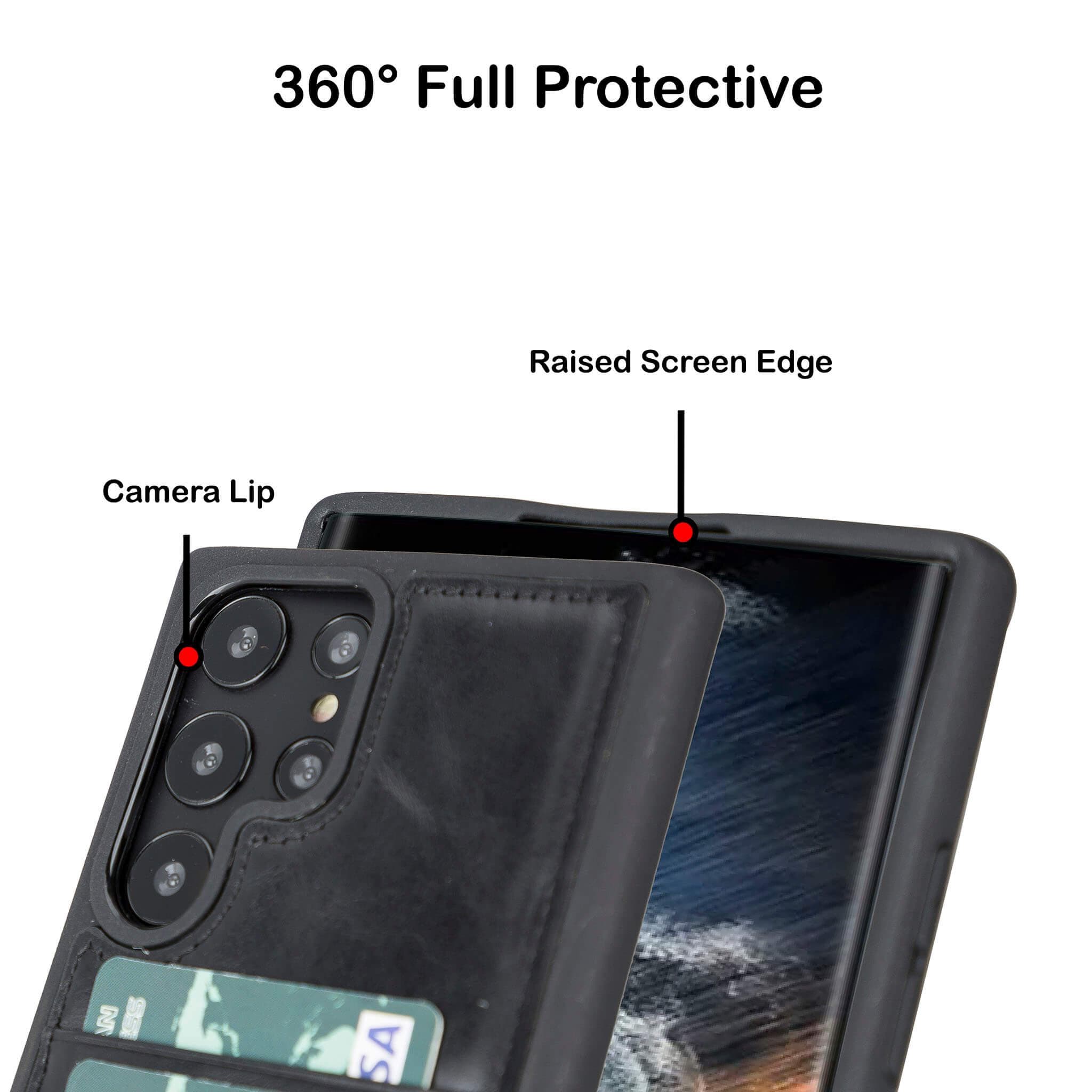 Flex Cover Leather Samsung Galaxy S23 Ultra Case with Card Holder