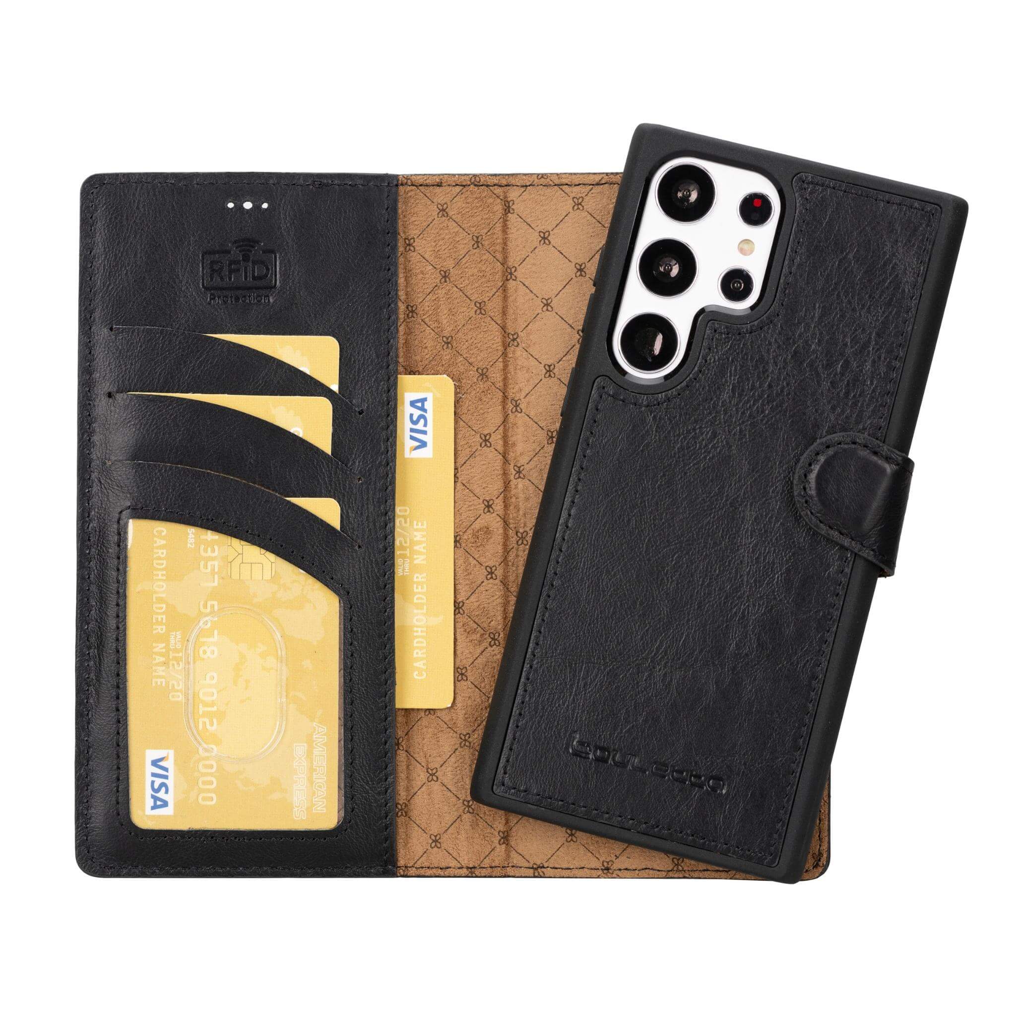 Magic Samsung Galaxy S23 Ultra Detachable Leather Wallet Case