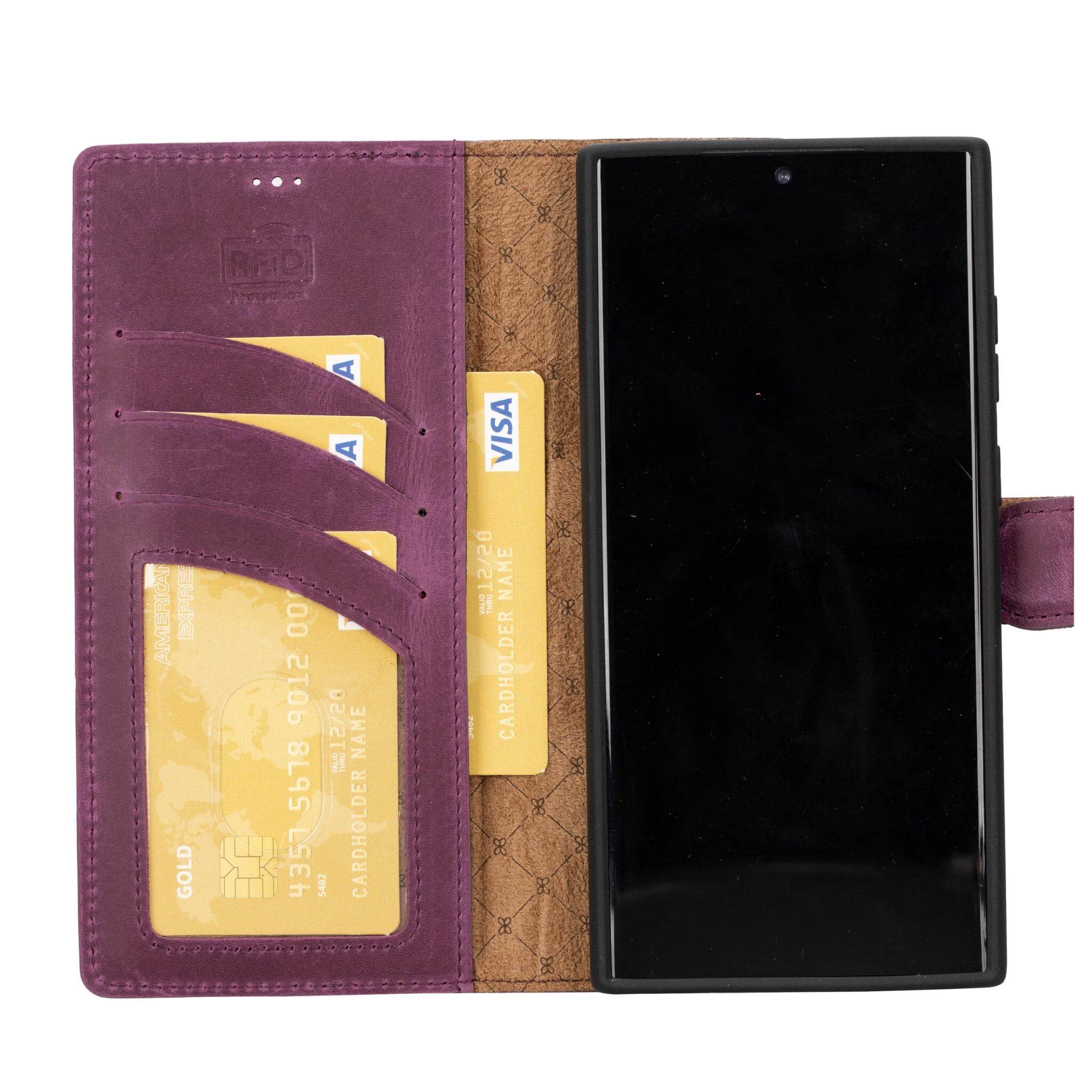 Magic Samsung Galaxy S23 Ultra Detachable Leather Wallet Case