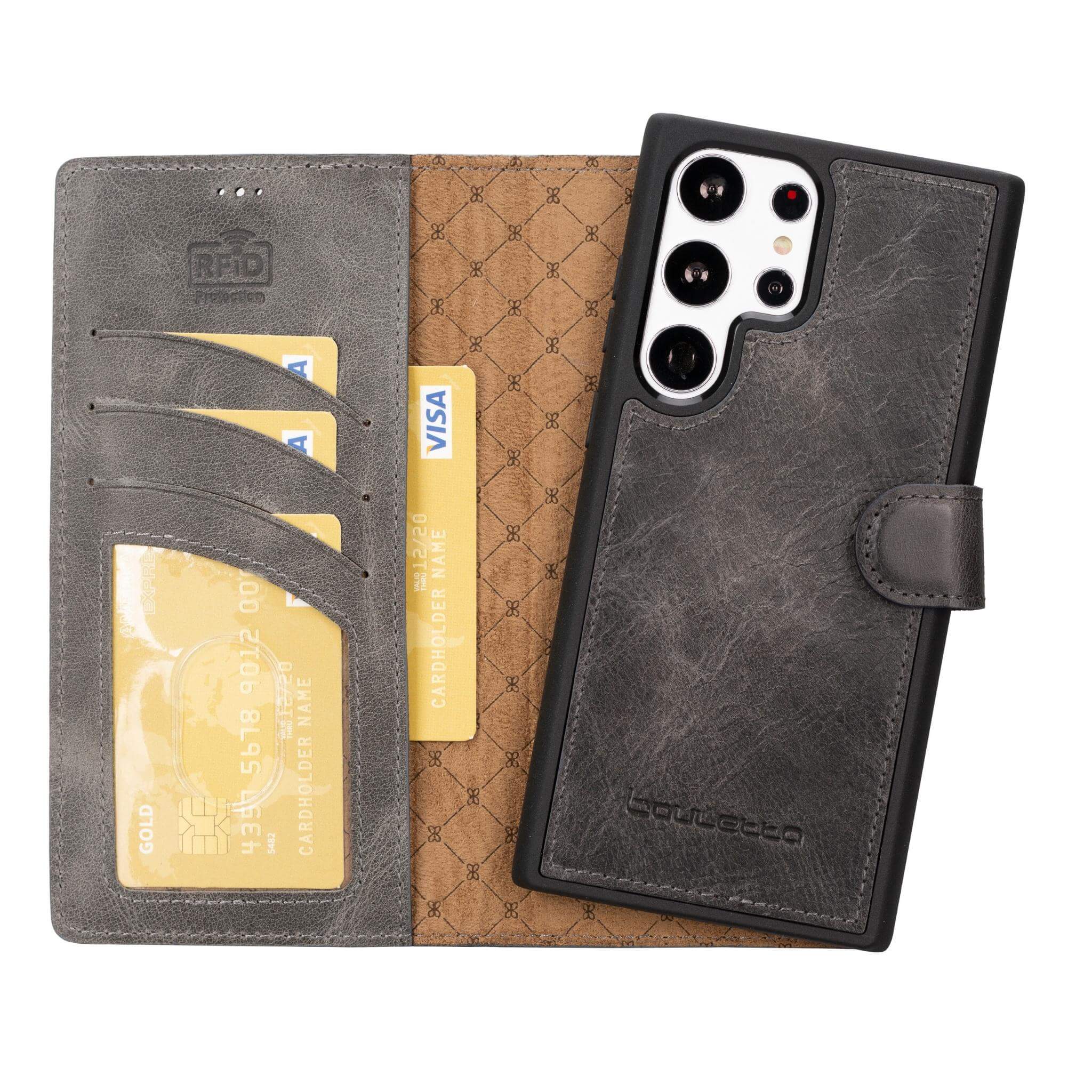 Magic Samsung Galaxy S23 Ultra Detachable Leather Wallet Case