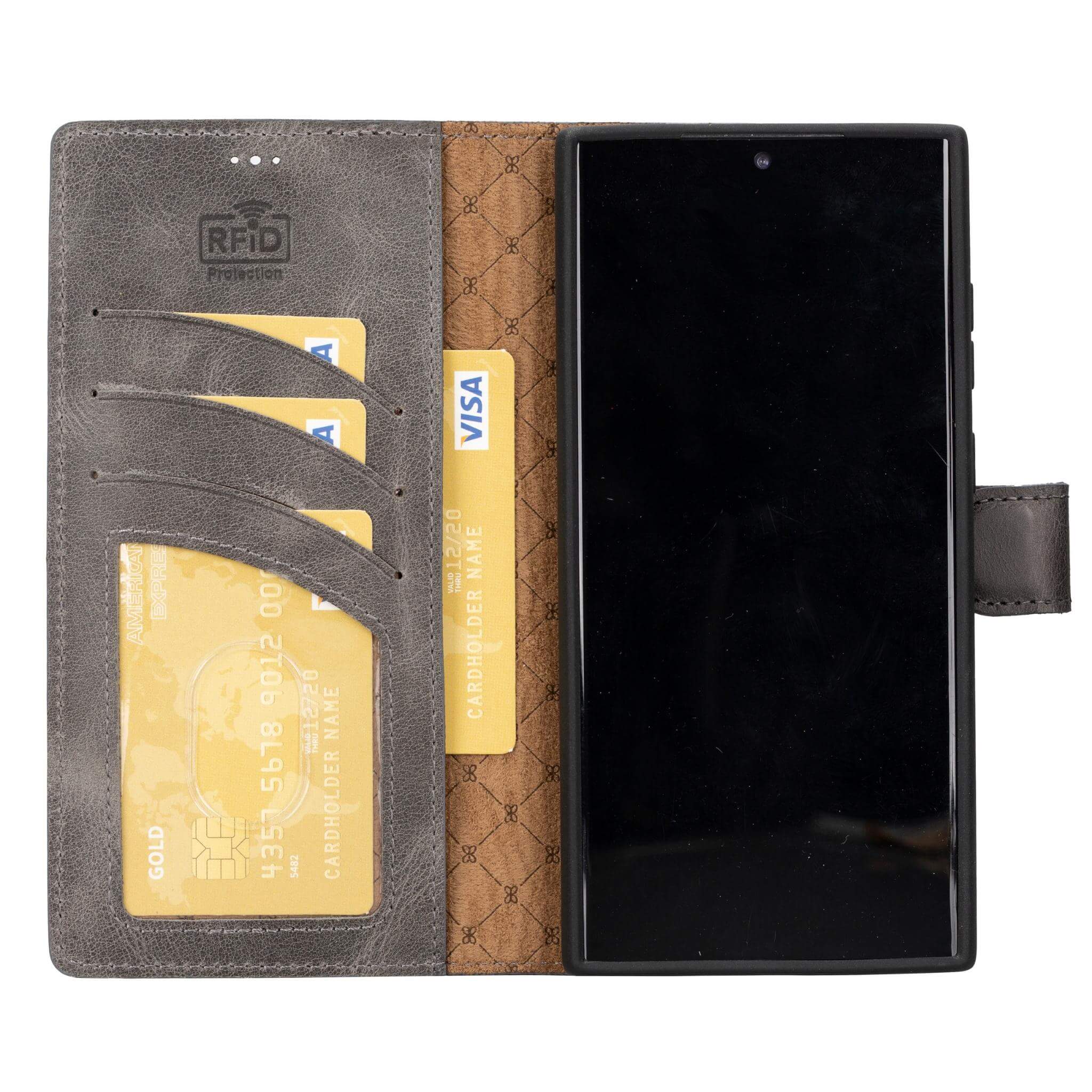 Magic Samsung Galaxy S23 Ultra Detachable Leather Wallet Case