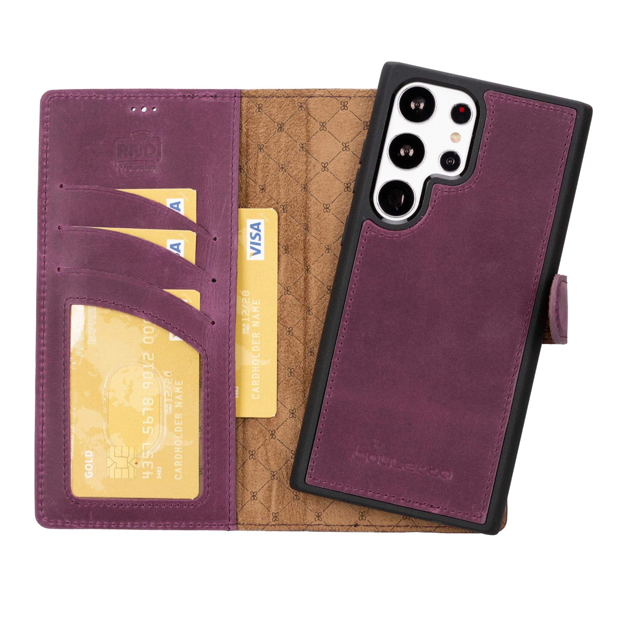 Magic Samsung Galaxy S23 Ultra Detachable Leather Wallet Case