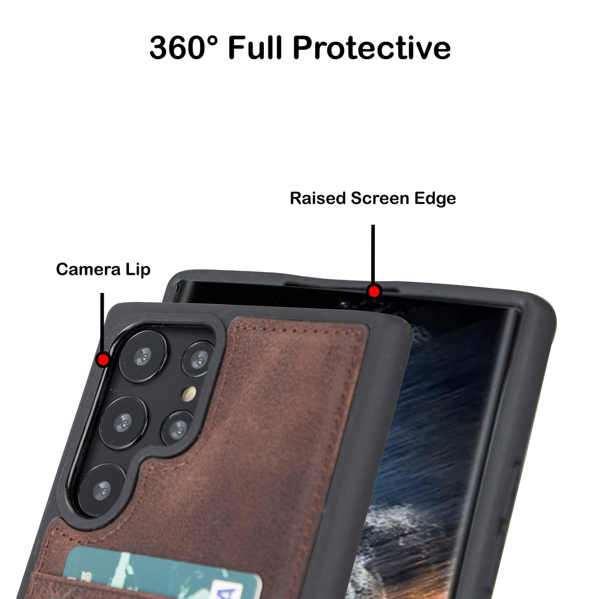 Flex Cover Leather Samsung Galaxy S24 Ultra Case with Card Holder