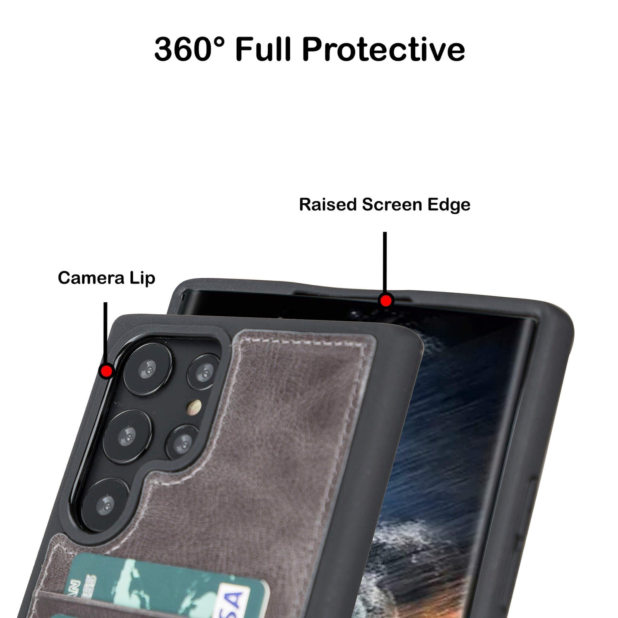 Flex Cover Leather Samsung Galaxy S24 Ultra Case with Card Holder