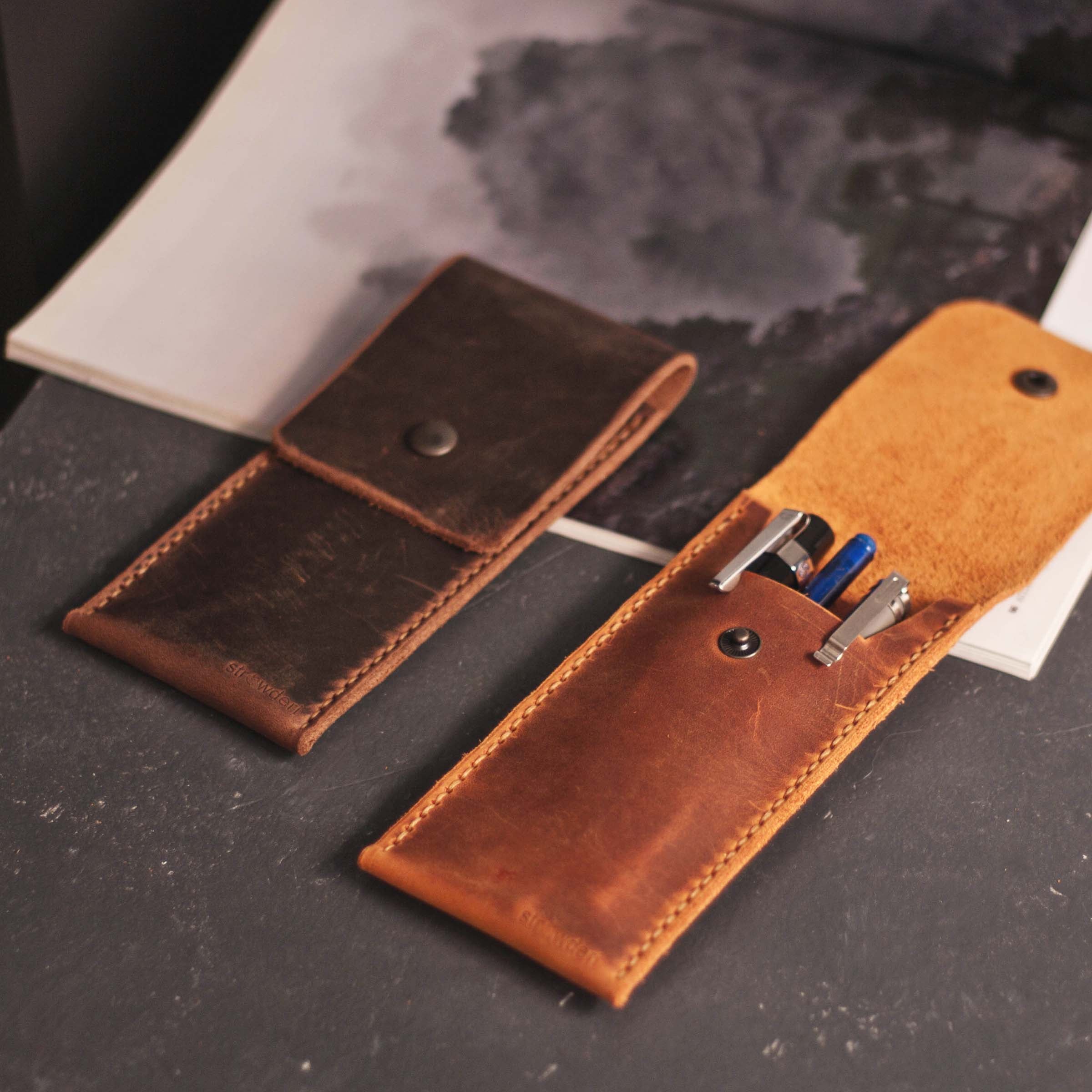 Leather Vertical Pen Holder